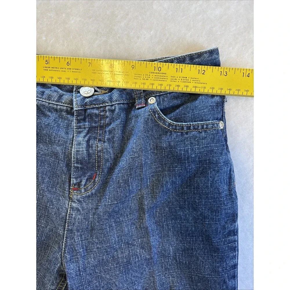Y2K Vtg Faded Glory Girls Jeans Size 12‎ Embroidered Flowers Stretch Bootcut